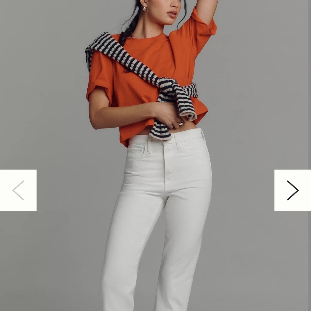 Joe's Jeans White High-Rise Straight-Leg Jeans